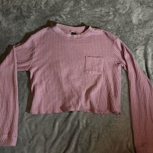 Wild Fable Pink Textured Long Sleeve Top